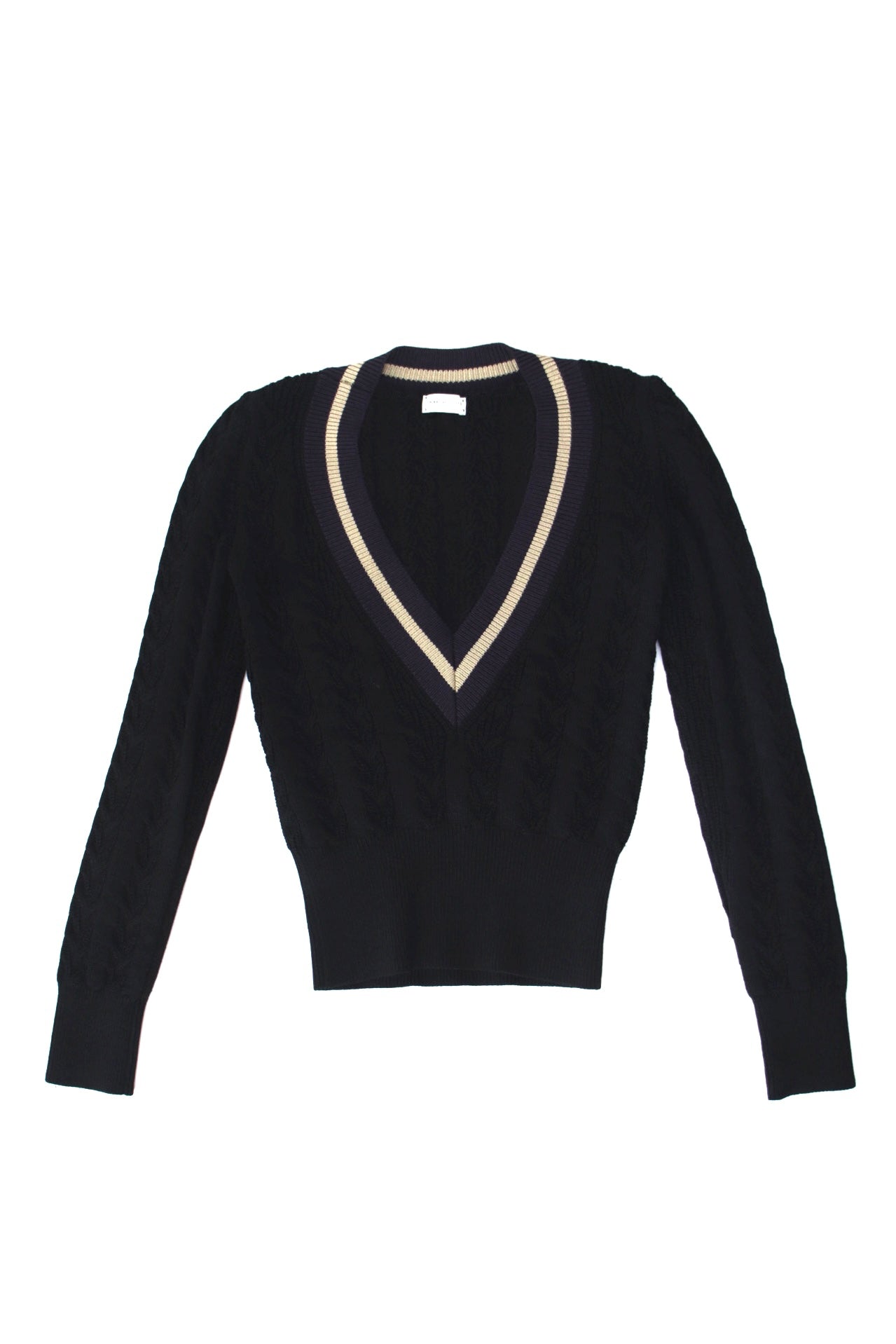 DRIES VAN NOTEN BLACK 2024 V-NECK SWEATSHIRT